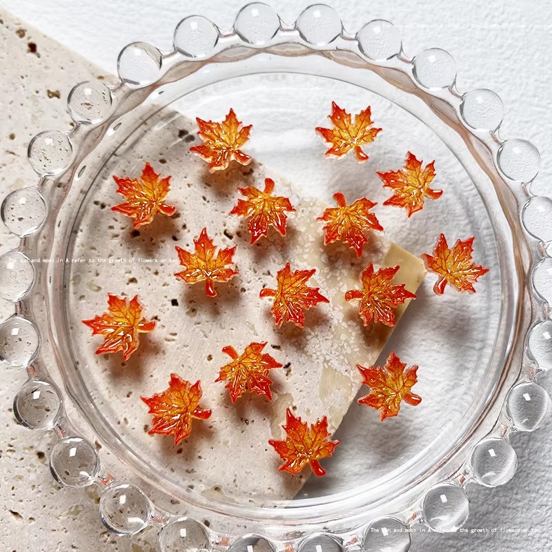 Art Craft With Leaves - 50/100 stuks lichtgevende bedrukte esdoornblad harscharms