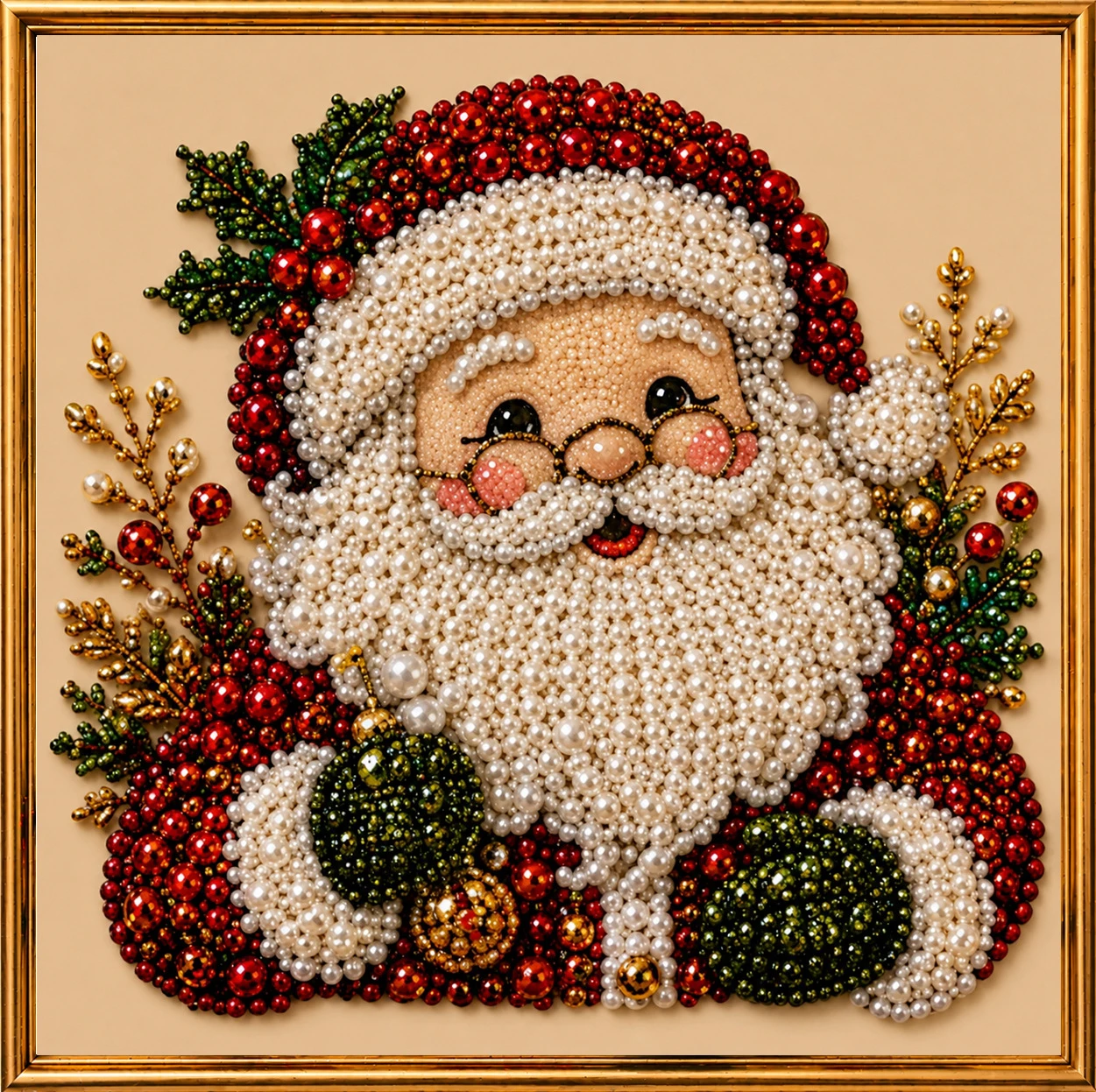 Art Craft Easy - Kerstparelmozaïek DIY-set, Kerstman met bedrukte rand,