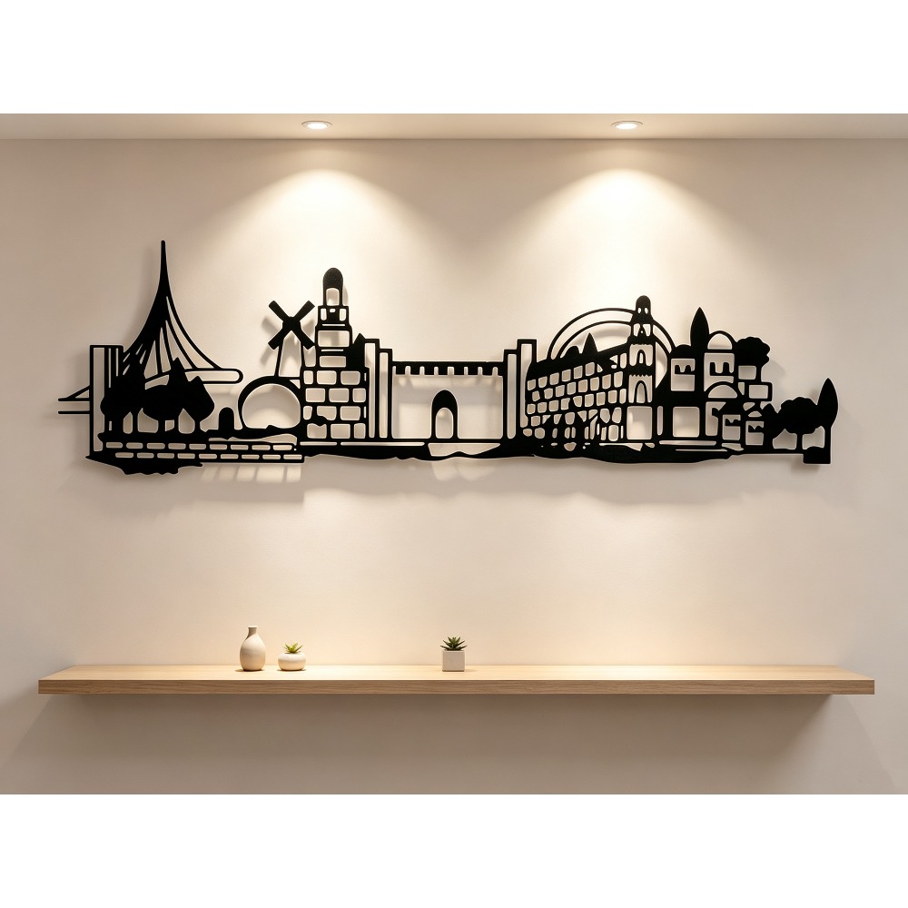 Art & Craft Kids Salon - CIFBUY metalen wanddecoratie met Jeruzalems skyline,