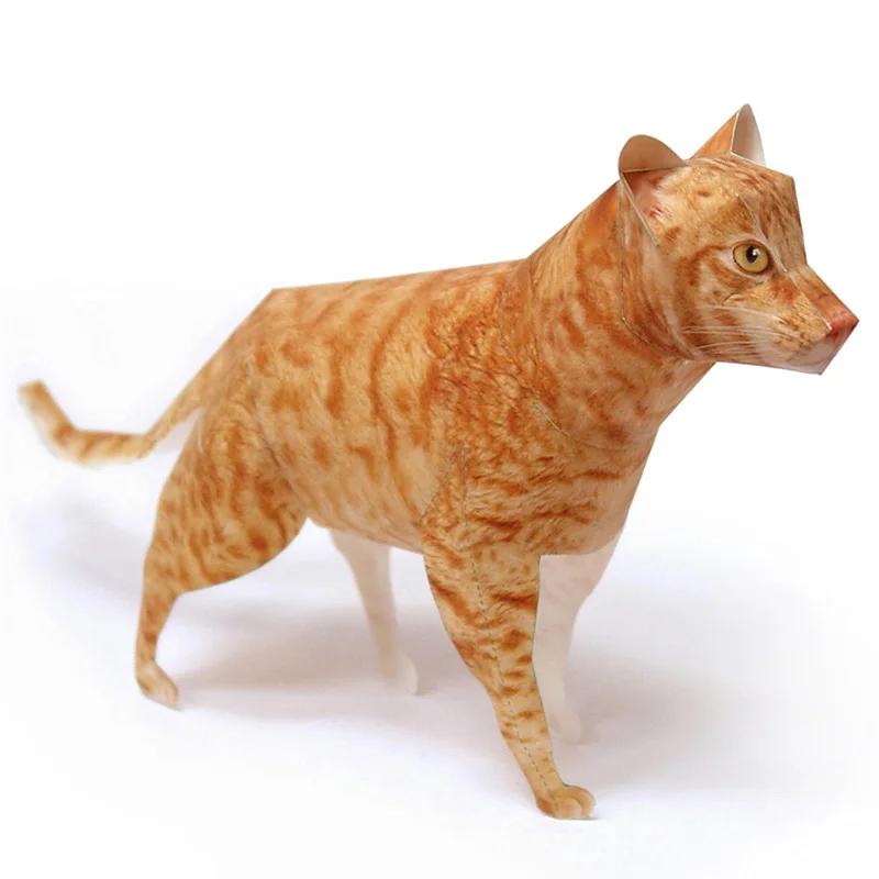 Art Craft With Cardboard - Ocicat Kat Oranje Tabby Origami Art